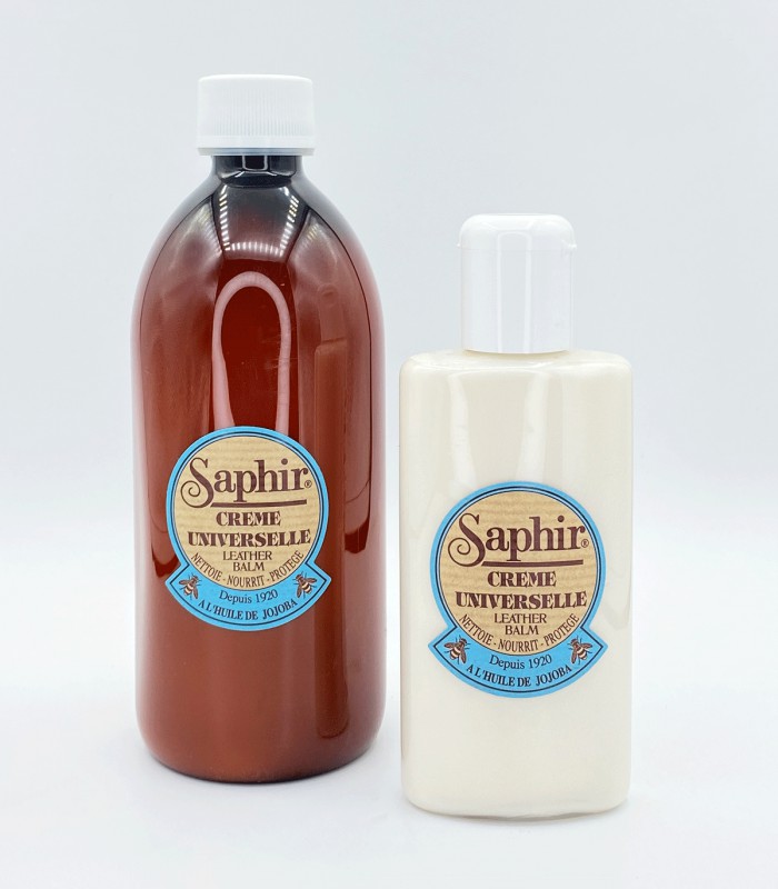 Lotion nettoyante Saphir - Lait nettoyant doux pour cuir lisse à la cire de  carnauba 